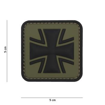 German Cross, green / Patch 3D PVC