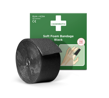 CEDERROTH® Soft Foam Bandage Schaumverband | Schwarz | 6cm x 4,5m