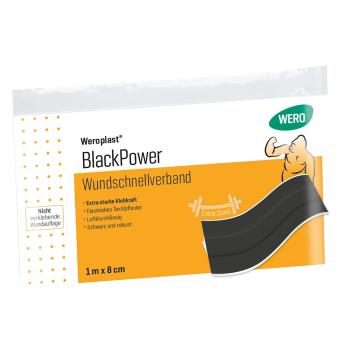 Wundschnellverband Weroplast® BlackPower | 1m x 8cm