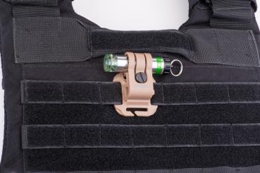 Glo Toob Tactical Kit Halterung Molle / PALs + Klett für GLO-TOOB Pro Serie Farbe: Sand