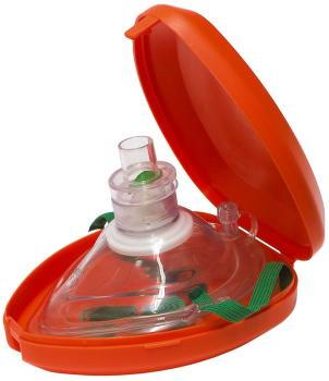 Taschenmaske/Beatmungsmaske mit Bakterienfilter und Einwegventil - Orange