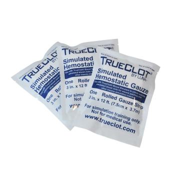 TrueClot® Trainingsgaze z-gefaltet I 7,5cm x 3,7m I 3 Stk./Pkg.