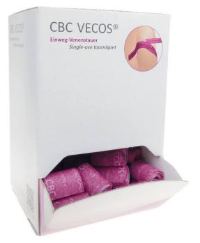 CBC-VECOS® - Einweg-Venenstauer 35mm brombeer I Spenderbox mit 100 Stück