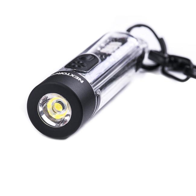 NEXTORCH K40 Strobe | Wiederaufladbarer LED Lampe als Schlüsselanhänger | Transparent