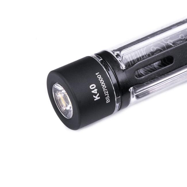 NEXTORCH K40 Strobe | Wiederaufladbarer LED Lampe als Schlüsselanhänger | Transparent