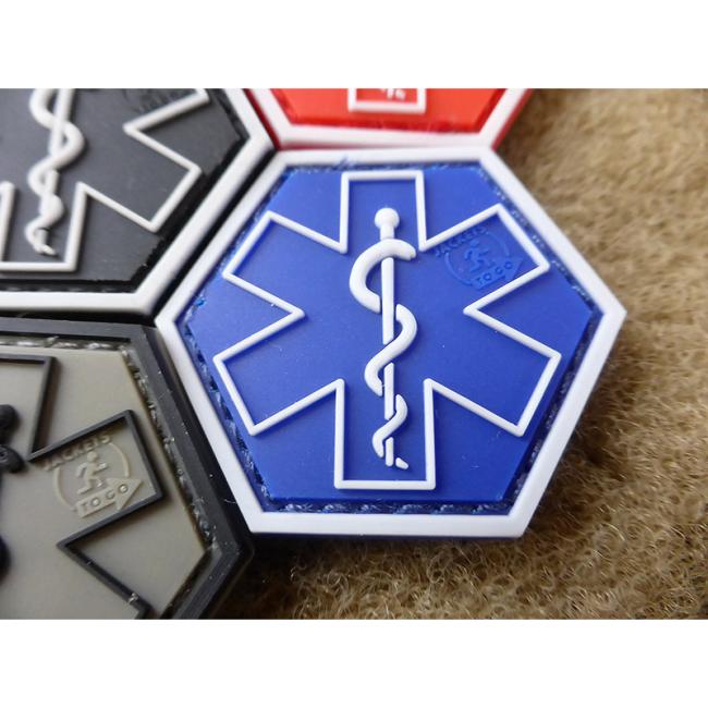 PARAMEDIC PATCH | Star of Life | Farbe: blau | JTG 3D Rubber Patch