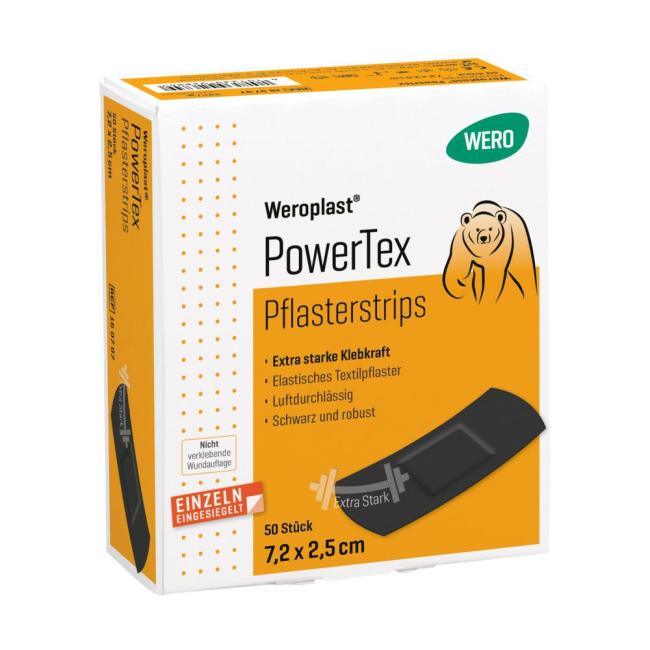 Weroplast® PowerTex Pflasterstrips 7,2 x 1,9 cm | 50 Stk/Pkg