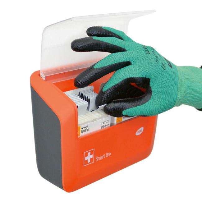 Smart Box® Pflasterspender gefüllt mit PowerTex Pflasterstrips & Fingerpflaster