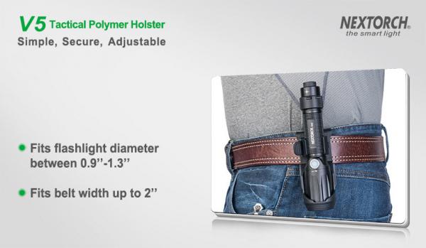 Nextorch Tactical Taschenlampen Holster V5 - 360 Grad drehbar, Schnellverschluss, Gürtelclip