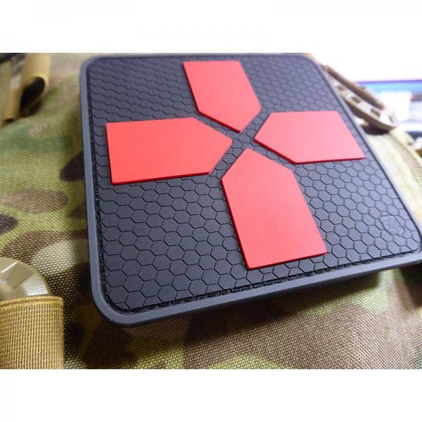 Medic Patch BIG | Farbe: Schwarz - Red Cross | 100mm | JTG 3D Rubber Patch
