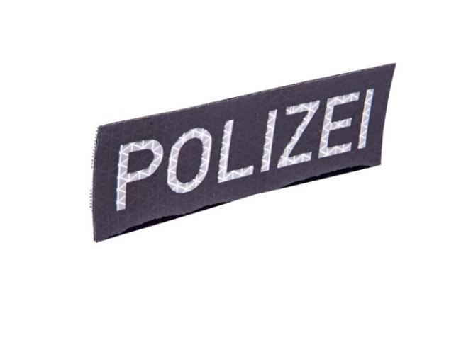 Kennzeichnungs Patch "Polizei" I 15 x 5 cm I Schwarz-Silber